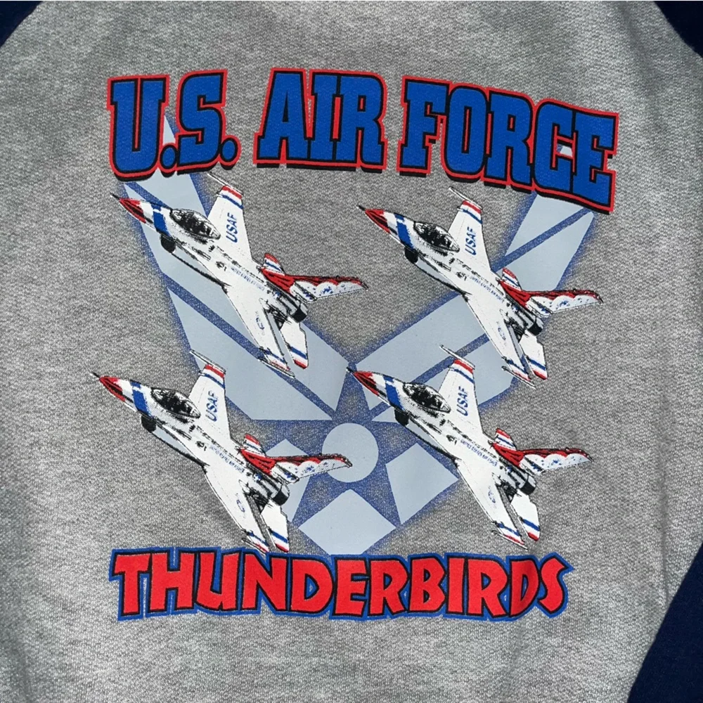 Vintage 90s‎ US Air Force Thunderbirds Sweatshirt Size L Crewneck Gray Jerzees￼